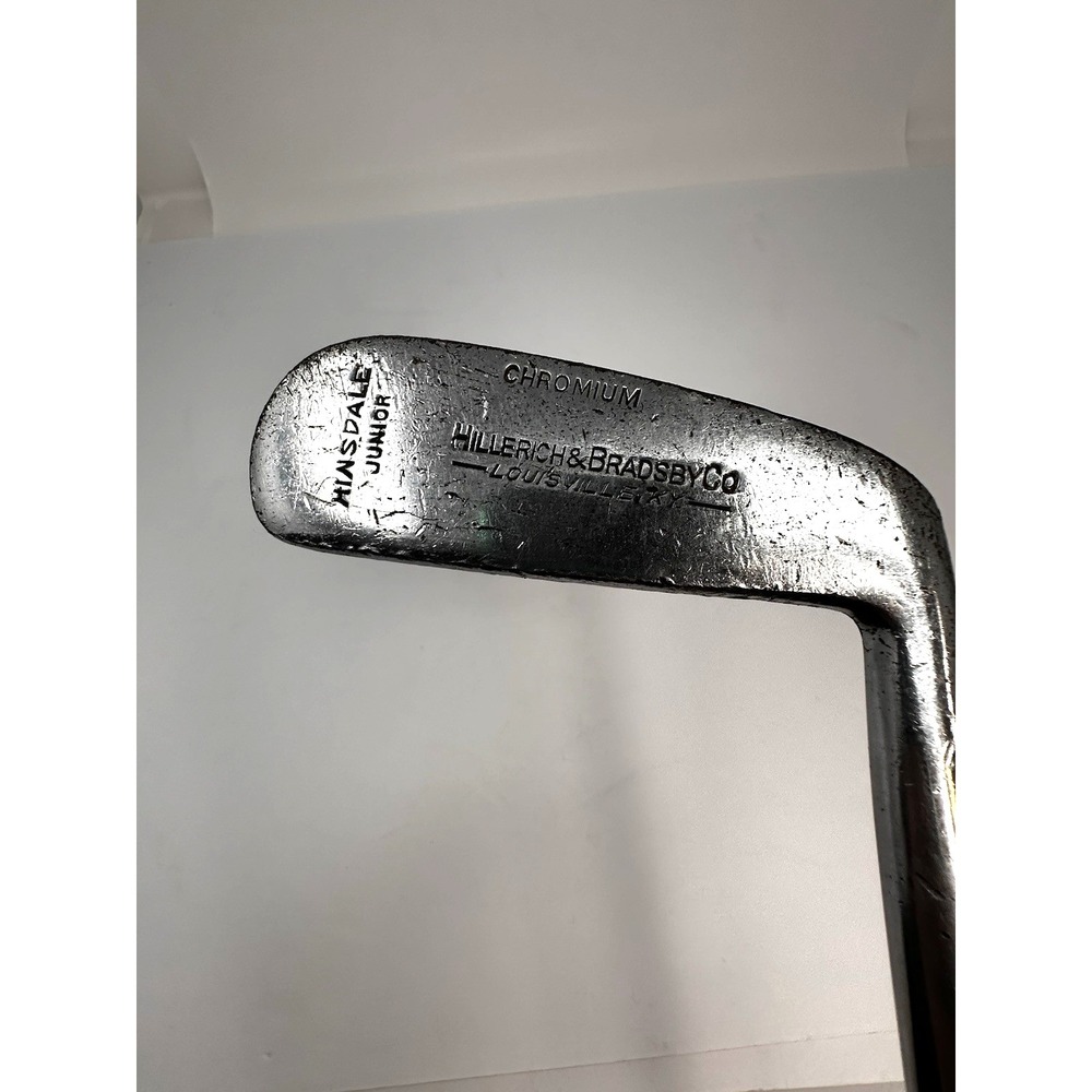 Hillerich And Bradsby Antique Hickory Shafted Hinsdale Junior Putter Chromium